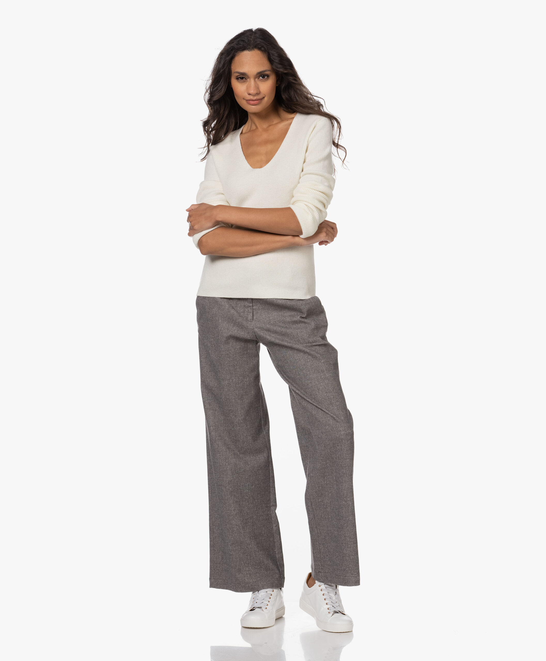 Resort Finest Wolmix V-Hals Trui - Ecru 12 Resort Finest Wolmix V-Hals Trui - Ecru - Image 10