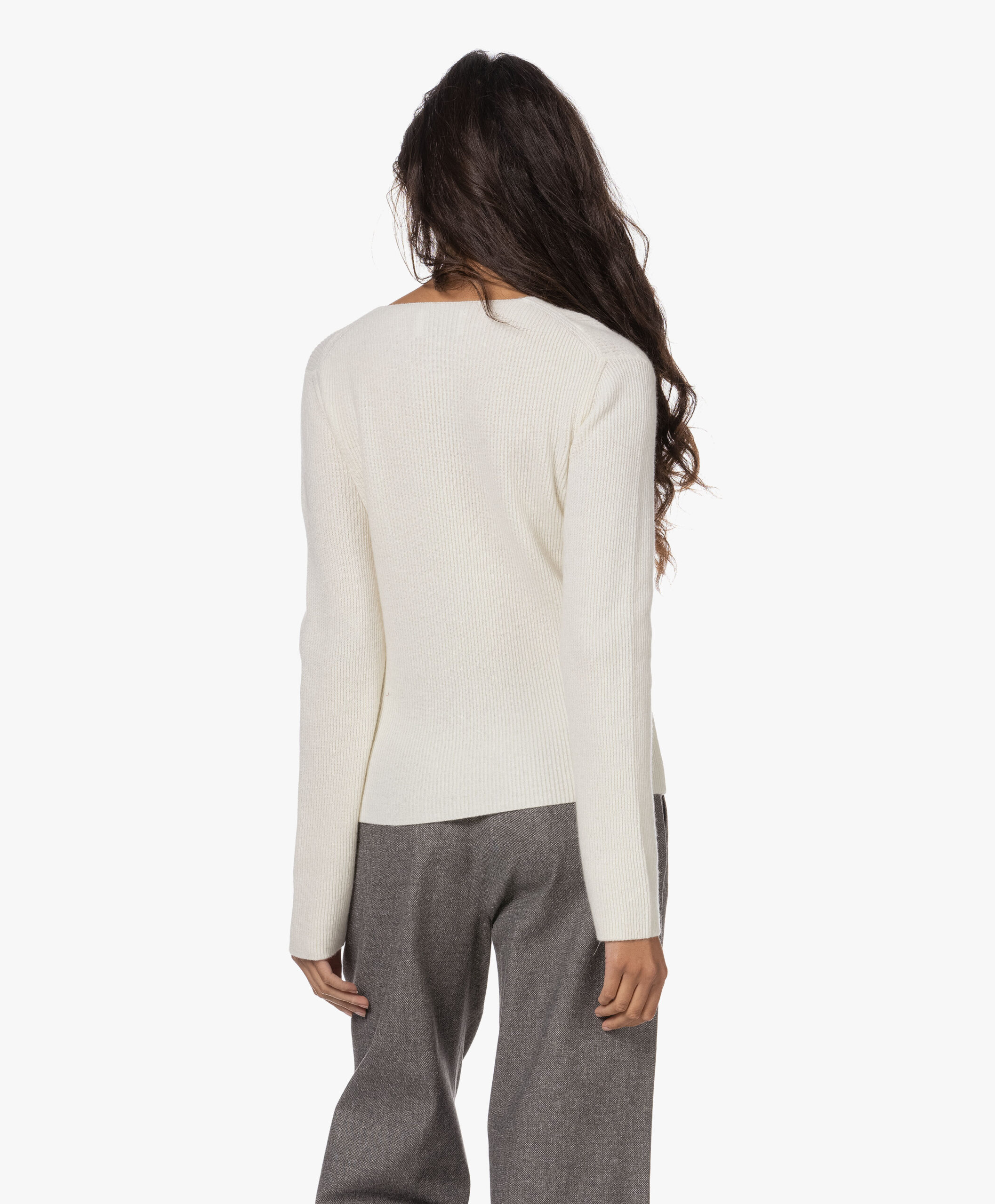 Resort Finest Wolmix V-Hals Trui - Ecru 6 Resort Finest Wolmix V-Hals Trui - Ecru - Image 4