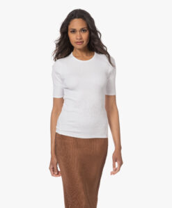 Rag & Bone The Essential Rib Pima Katoenen T-Shirt - Wit