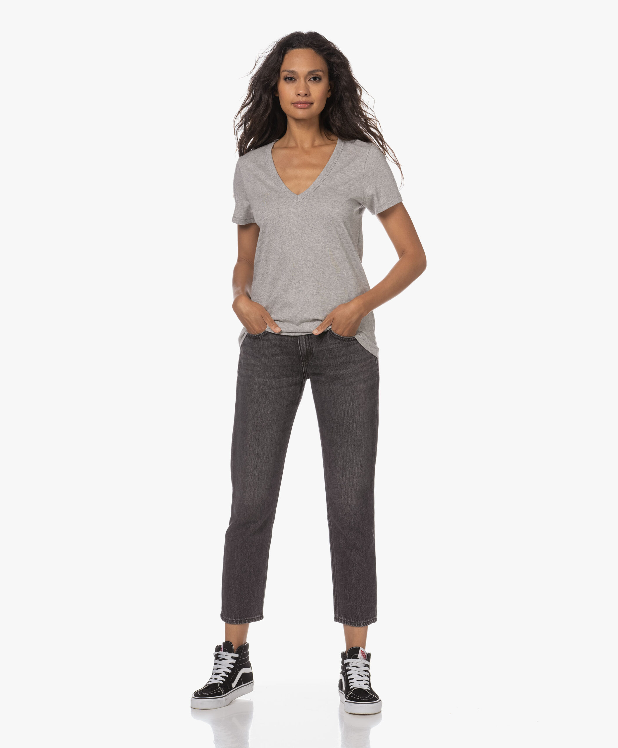 Rag & Bone The Vee T-Shirt - Grijs Mêlee 8 Rag & Bone The Vee T-Shirt - Grijs Mêlee - Image 6