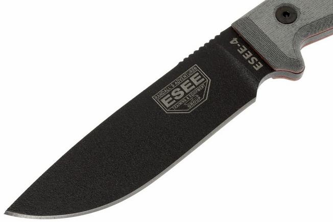 ESEE Model 4 Black Blade, Grey Handle 4P-KO Survival Knife Without Sheath 4 ESEE Model 4 Black Blade, Grey Handle 4P-KO Survival Knife Without Sheath - Image 2
