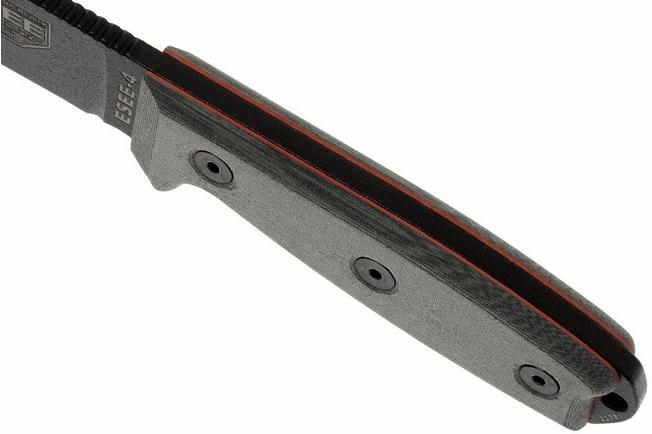 ESEE Model 4 Black Blade, Grey Handle 4P-KO Survival Knife Without Sheath 6 ESEE Model 4 Black Blade, Grey Handle 4P-KO Survival Knife Without Sheath - Image 4