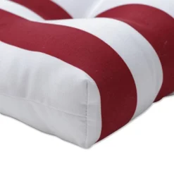 2pk Outdoor/Indoor Large Chair Pad Set Midland Americana Red - Pillow Perfect