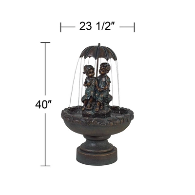 John Timberland Boy And Girl Under Umbrella Modern Outdoor Water Fountain 40" For Yard Garden Patio Home Deck Porch House Exterior Balcony Roof Decor 9 John Timberland Boy And Girl Under Umbrella Modern Outdoor Water Fountain 40" For Yard Garden Patio Home Deck Porch House Exterior Balcony Roof Decor - Image 7
