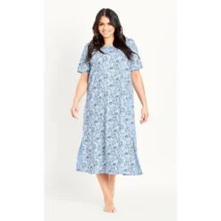 Women's Plus Size Paisley Sleep Dress - Blue | EVANS -Professional Bicycle Discount Store GUEST 3ca62d77 f6aa 47ac be3e afbf4d33c447