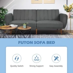 Costway Convertible Futon Sofa Bed Adjustable Couch Sleeper W/ Wood Legs NavyGreyYellow 19 Costway Convertible Futon Sofa Bed Adjustable Couch Sleeper W/ Wood Legs NavyGreyYellow -Professional Bicycle Discount Store GUEST 48088581 845c 4cd4 bb96 ff5e9dd30d2c