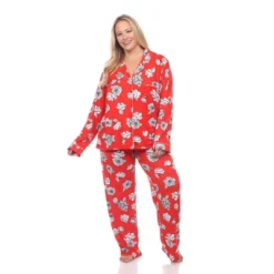 Plus Size Long Sleeve Floral Pajama Set - White Mark -Professional Bicycle Discount Store GUEST 4e894f46 187e 4a8a bd37 dbc92ceeb03c