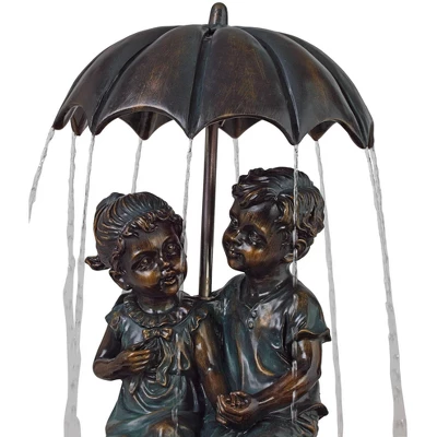 John Timberland Boy And Girl Under Umbrella Modern Outdoor Water Fountain 40" For Yard Garden Patio Home Deck Porch House Exterior Balcony Roof Decor 4 John Timberland Boy And Girl Under Umbrella Modern Outdoor Water Fountain 40" For Yard Garden Patio Home Deck Porch House Exterior Balcony Roof Decor - Image 2