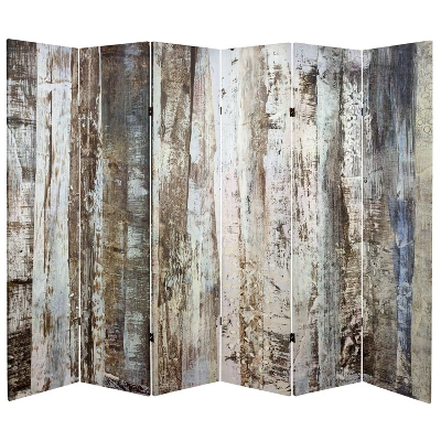 6" Double Sided Winter Woods Canvas Room Divider White - Oriental Furniture 3 6" Double Sided Winter Woods Canvas Room Divider White - Oriental Furniture