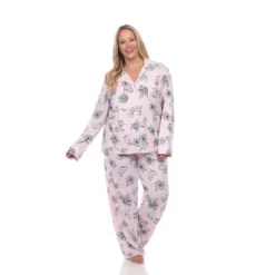 Plus Size Long Sleeve Floral Pajama Set - White Mark -Professional Bicycle Discount Store GUEST 714b51b6 7b5a 4131 b1a4 04e5671feb0f