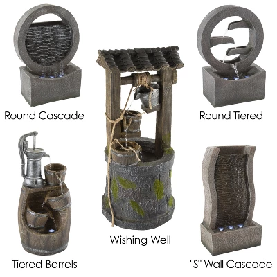 Nature Spring 4-Tier Wishing Well Outdoor Fountain With Cascading Waterfall - 32.5" 6 Nature Spring 4-Tier Wishing Well Outdoor Fountain With Cascading Waterfall - 32.5" - Image 4