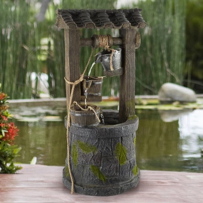 Nature Spring 4-Tier Wishing Well Outdoor Fountain With Cascading Waterfall - 32.5" 3 Nature Spring 4-Tier Wishing Well Outdoor Fountain With Cascading Waterfall - 32.5"