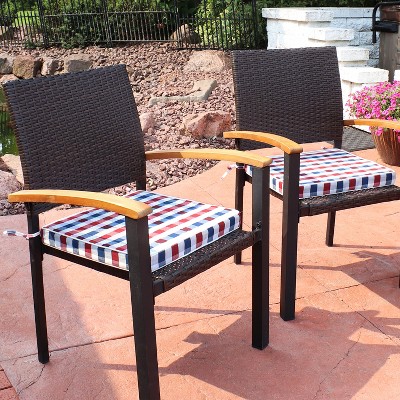 Sunnydaze Decor Sunnydaze Square Indoor/Outdoor Seat Cushions With Ties - 17" Square X 2" Thick - Americano - 2-Pack 3 Sunnydaze Decor Sunnydaze Square Indoor/Outdoor Seat Cushions With Ties - 17" Square X 2" Thick - Americano - 2-Pack
