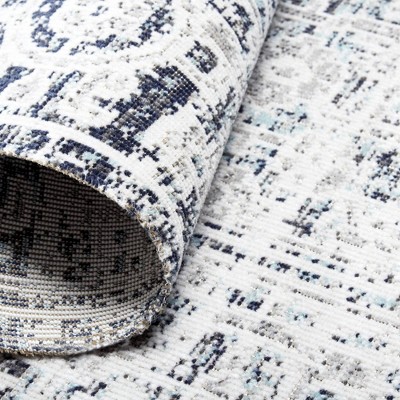 Sofia Magnolia 7'9" X 10'2" Outdoor Patio Rug Navy Blue - Nicole Miller 6 Sofia Magnolia 7'9" X 10'2" Outdoor Patio Rug Navy Blue - Nicole Miller - Image 4