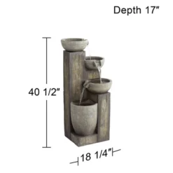 John Timberland Four Tier Rustic Cascading Outdoor Floor Water Fountain With LED Light 40 1/2" For Yard Garden Patio Home Deck Porch House Roof -Professional Bicycle Discount Store GUEST 98bb5e2c ba21 47a2 b7ac 81565e507e05