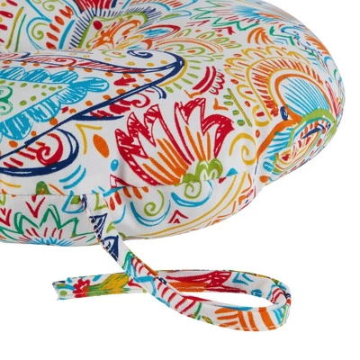 Set Of Two 15" Jamboree Paisley Outdoor Bistro Chair Cushions - Kensington Garden 4 Set Of Two 15" Jamboree Paisley Outdoor Bistro Chair Cushions - Kensington Garden - Image 2