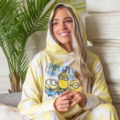Minions Positive Vibes Tie Dye Womens' Pajama Cropped Hooded Jogger Set Yellow -Professional Bicycle Discount Store GUEST 9efc0645 8401 4aaa 947a ee2f46fd1979