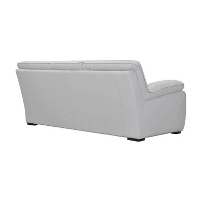 Zanna Genuine Leather Sofa Dove Gray - Armen Living 4 Zanna Genuine Leather Sofa Dove Gray - Armen Living - Image 3