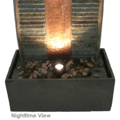 Sunnydaze Decor Sunnydaze 48"H Electric Natural Slate With Copper Accents Rippled Column Outdoor Water Fountain With LED Spotlight -Professional Bicycle Discount Store GUEST acc6bc34 8d64 41dc 9073 403f62763a03