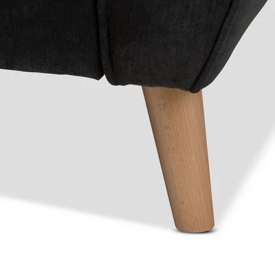 Miranda Mid-Century Modern Fabric Upholstered Sofa Dark Gray - Baxton Studio 9 Miranda Mid-Century Modern Fabric Upholstered Sofa Dark Gray - Baxton Studio - Image 7