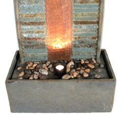 Sunnydaze Decor Sunnydaze 48"H Electric Natural Slate With Copper Accents Rippled Column Outdoor Water Fountain With LED Spotlight -Professional Bicycle Discount Store GUEST c6aadbab d36e 4a8b b65a 0781679e2637
