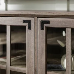 Avalene Modern Farmhouse 4 Door Glass Window Pane TV Stand For TVs Up To 65" - Saracina Home -Professional Bicycle Discount Store GUEST cca866d1 1c31 43f6 a854 e63998384782