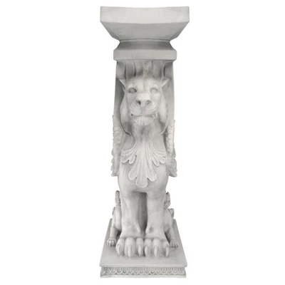 Design Toscano Trapezophoron Sculptural Winged Lion Pedestal 4 Design Toscano Trapezophoron Sculptural Winged Lion Pedestal - Image 2
