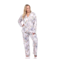 Plus Size Long Sleeve Floral Pajama Set - White Mark -Professional Bicycle Discount Store GUEST cde5f2d4 96ab 41b5 bb0e 710cc92a1202
