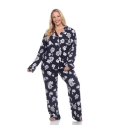 Plus Size Long Sleeve Floral Pajama Set - White Mark -Professional Bicycle Discount Store GUEST dafd7eb5 5c59 4425 b085 4faa7be42303