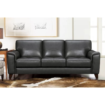 87" Bergen Genuine Leather Square Arm Sofa - Armen Living 12 87" Bergen Genuine Leather Square Arm Sofa - Armen Living - Image 10