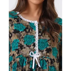 Cheibear Womens Pajamas Loungewear Long Sleeve Round Neck Midi Nightgown -Professional Bicycle Discount Store GUEST e3222b8b ea45 4afe b3ca 6015555ea1db