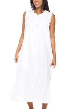 Women's Cotton Victorian Nightgown, Miriam Sleeveless Lace Trimmed Ruffled Long Vintage Night Dress Gown -Professional Bicycle Discount Store GUEST e4e80132 ca89 4b78 8839 65bb753434c4
