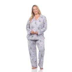 Plus Size Long Sleeve Floral Pajama Set - White Mark -Professional Bicycle Discount Store GUEST e9016c1f 170e 45ad bf46 c2491adc202e