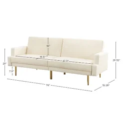 Lanna 76"Wide Vegan Leather Modern Style Convertible Futon Sofa Bed For Living Room Guest Bedroom | ARTFUL LIVING DESIGN -Professional Bicycle Discount Store GUEST f825eb1e 1572 433c 8583 0527f745eeaf