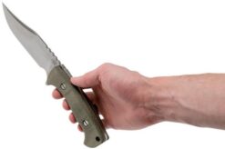 Rick Hinderer Ranch Bowie Green Canvas Micarta, Stonewashed, Bowie Knife -Professional Bicycle Discount Store HRK TRB SW GM 06 rick hinderer knives